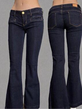 American Eagle Dark-Wash Low-Rise Flare Jeans